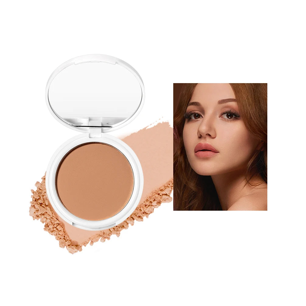 QIBEST Face Powder Oil-Control Matte Setting Powder Lasting Makeup Concealer Nude Pressed Powder Foundation Base Cosmetics New Peaceful Pleasures Health and Wellness 04
