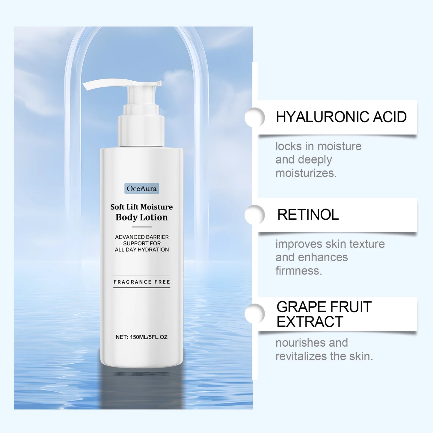 OceAura Retinol Body Lotion – Firming, Hydrating & Brightening