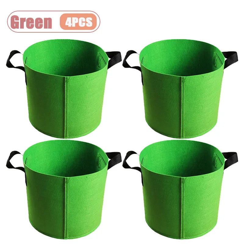 Nonwoven Fabric Grow Bags – Felt Plant Pots with Handles (1–4 Pack)