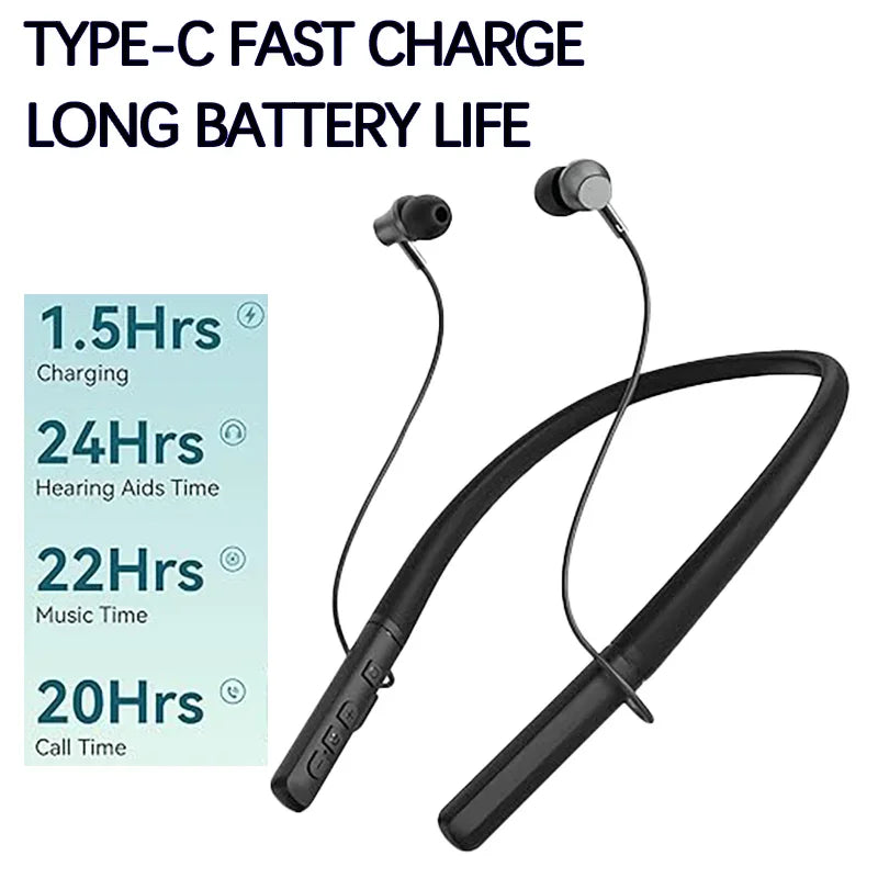 TIPSG Bluetooth Neckband Sound Amplifier – 24Hr ANC PSAP