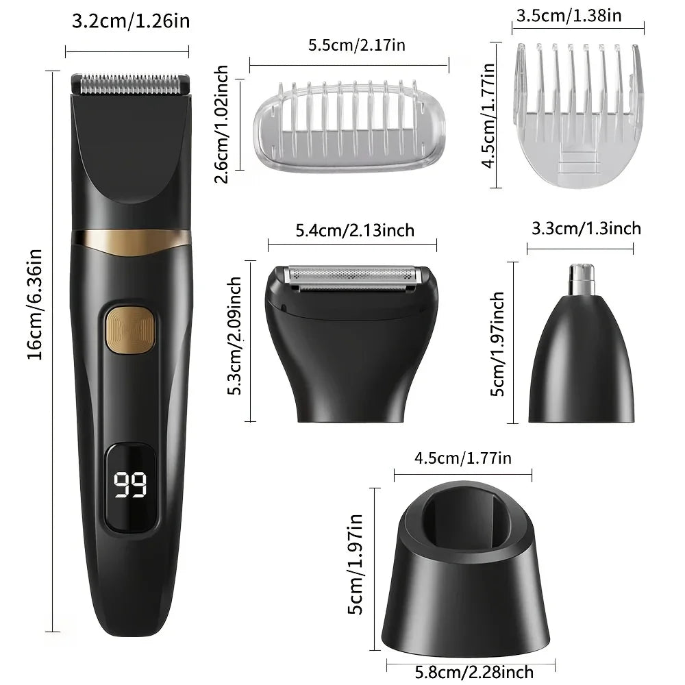 Men's 3-in-1 Beard, Nose & Eyebrow Trimmer | USB-C Charging