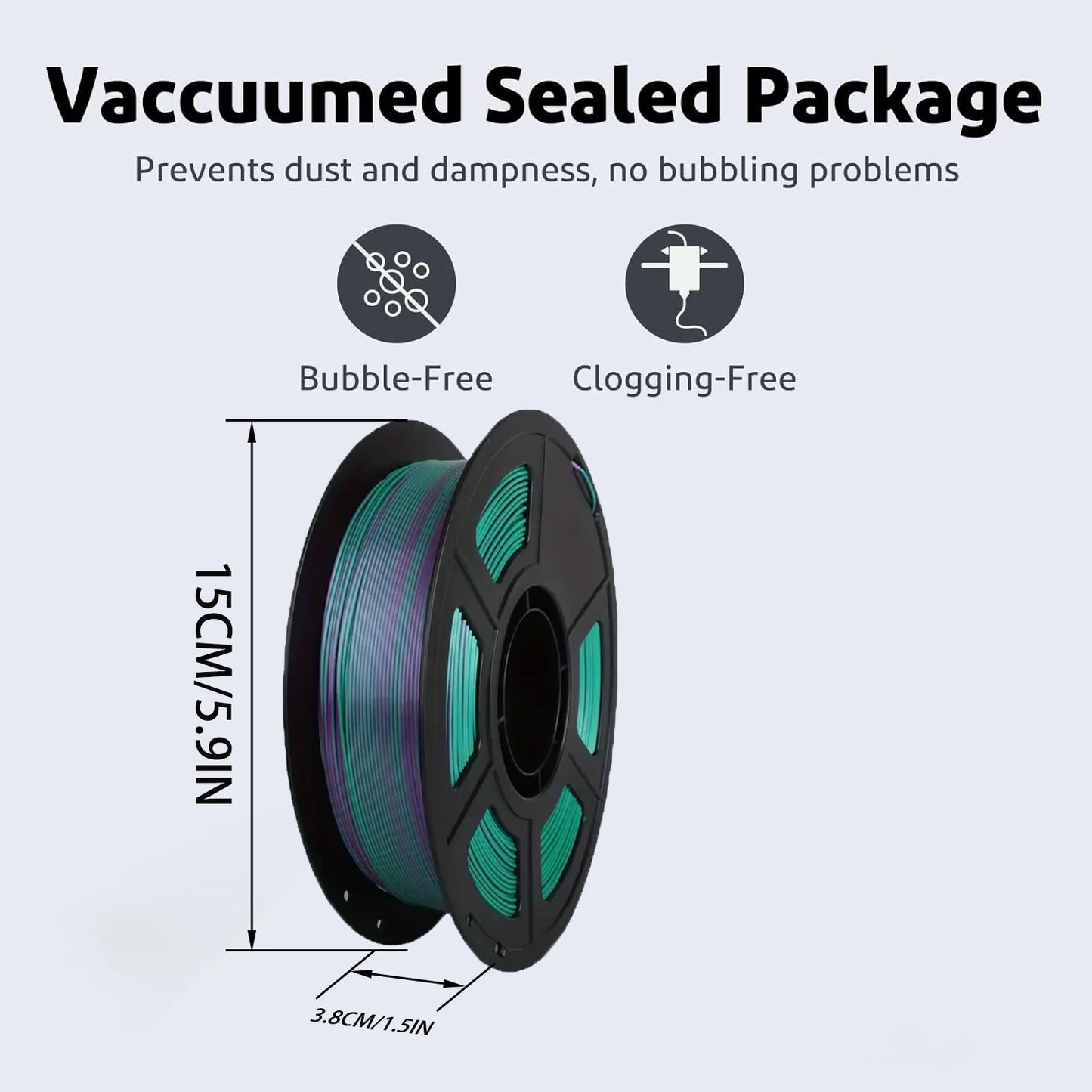 Silk Dual Color PLA Filament 1.75mm Black Green 250g | DINGSUN