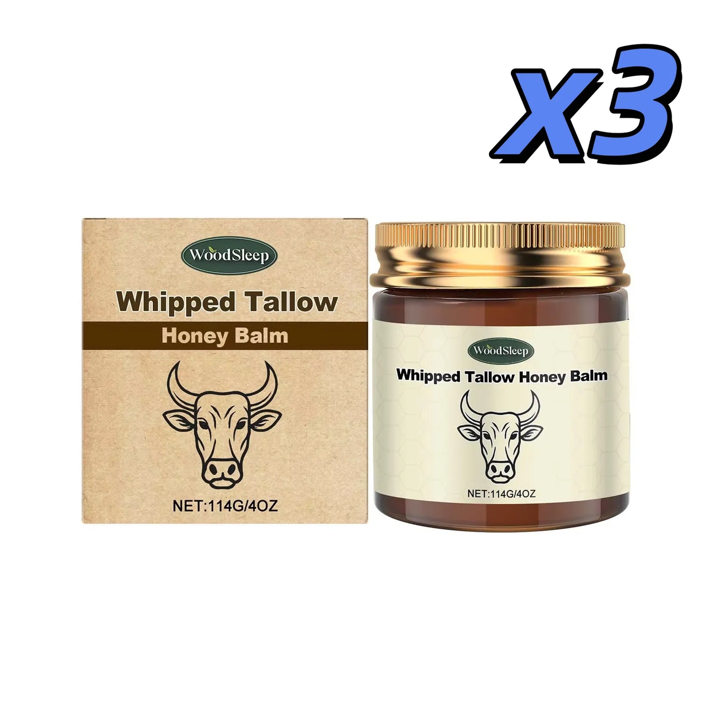 WOODSLEEP Whipped Beef Tallow Honey Balm Face Cream 114g