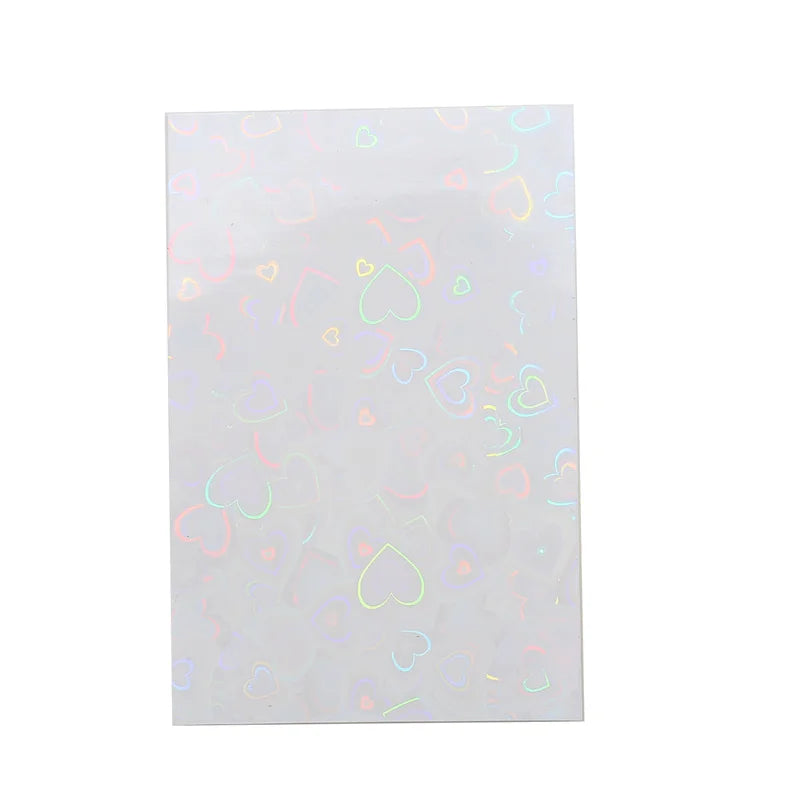 50Pcs/Pack Holographic Heart Kpop Photocard Sleeves Double Layer Matte Card Protector for Photo Cards Album Collectibles Peaceful Pleasures Health and Wellness white