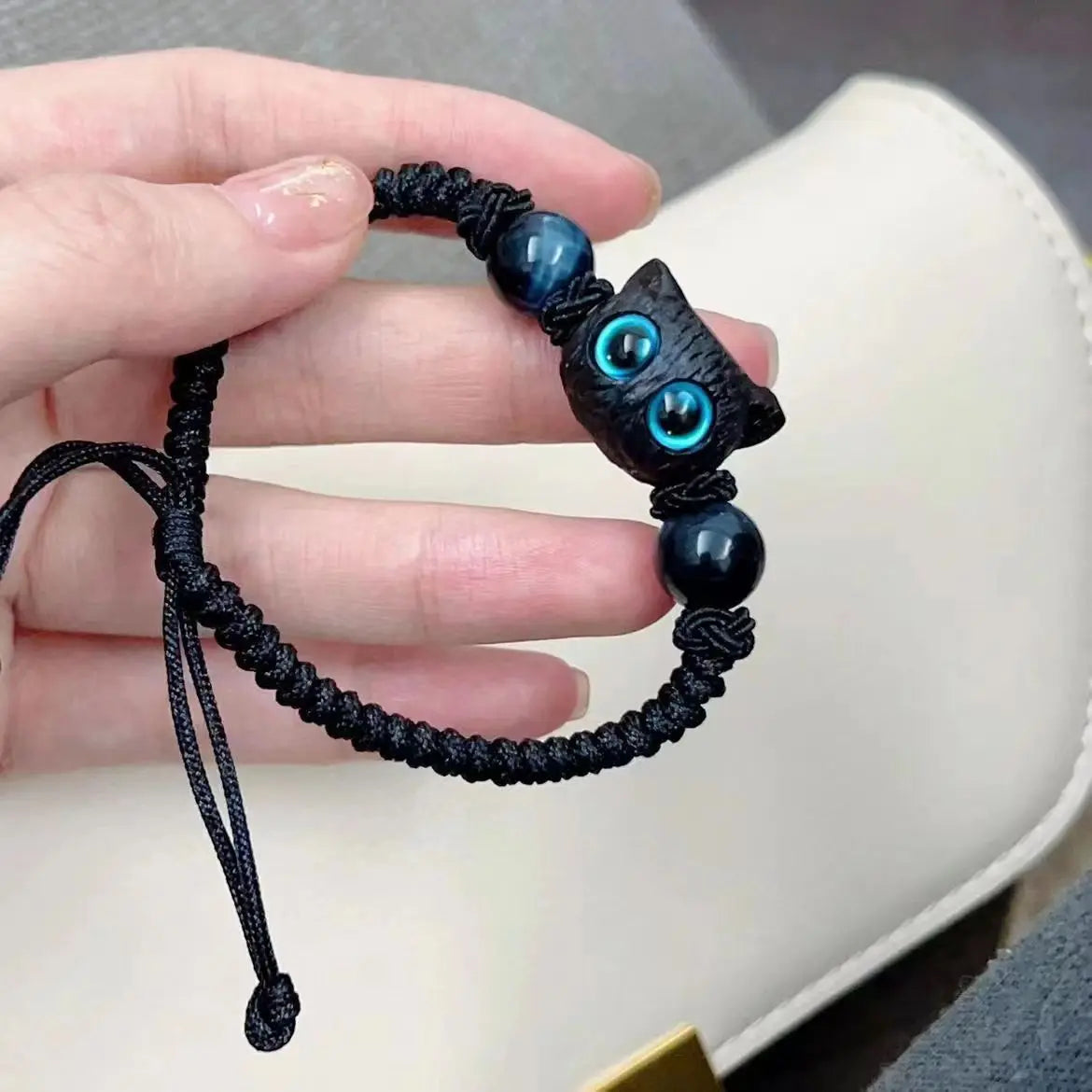 Cute Cat Charm Bracelet | Crystal Braided Fashion Jewelry