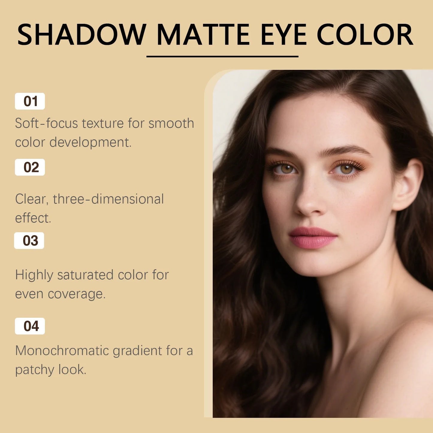 Eelhope Matte Waterproof Monochrome Eyeshadow – Smoky Brown
