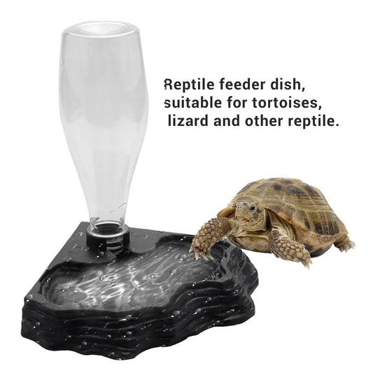 Y51A-Reptile Water Feeder Automatic Water Dispenser Waterer Feeding Accessories For Turtle Frog Bearded Dragons Lizards Geckos F Peaceful Pleasures Health and Wellness black