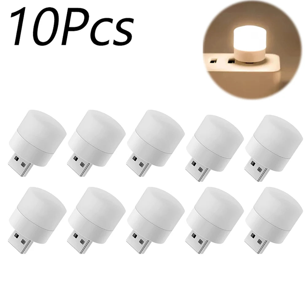 Mini USB LED Night Light | Warm White Eye Protection Reading Lamp