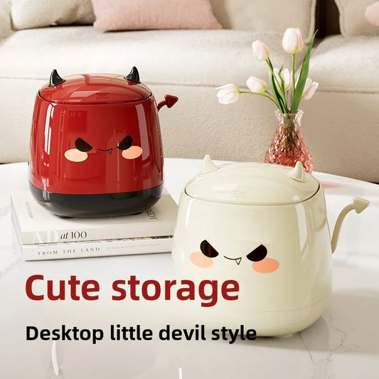 Cute Aesthetic Desktop Storage Bin - Office & Bedroom Paper Waste Basket, High-End, Space-Saving, Home Décor Must-Have Peaceful Pleasures Health and Wellness