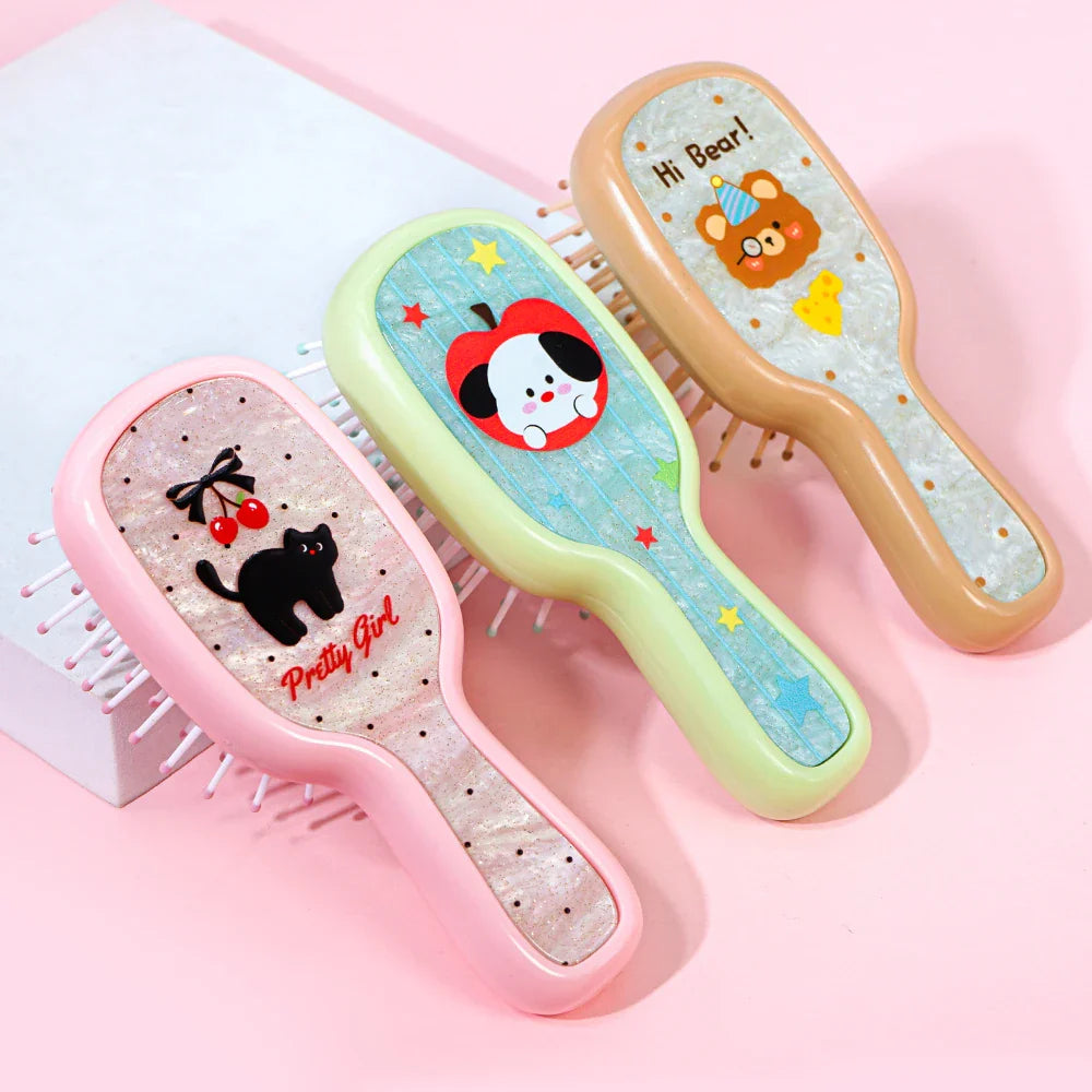Cute Cartoon Hair Detangling Brush – Cushion Comb for Women