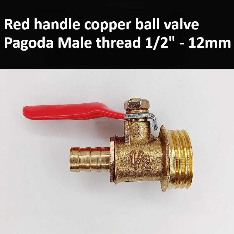 Brass Pagoda Ball Valve – Threaded 6–12mm Water Oil Gas Fuel