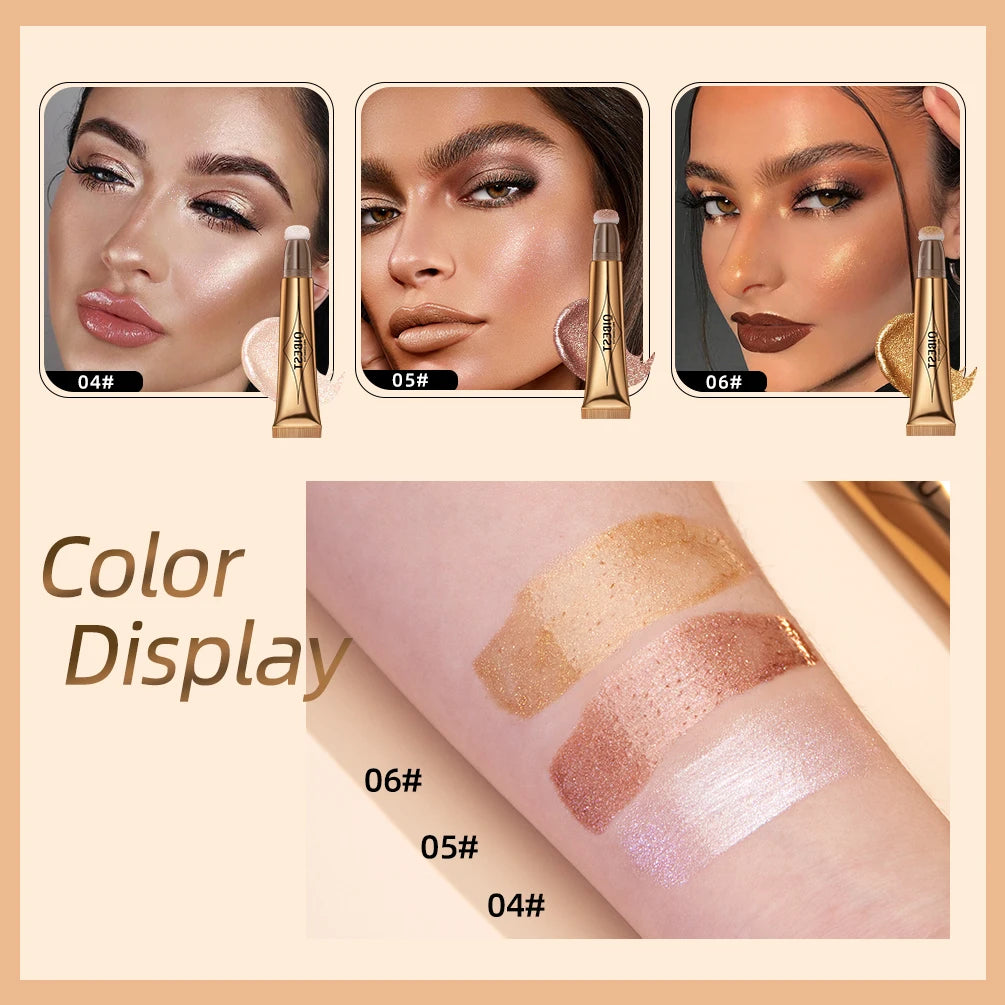 3 Colors 3D Face Brighten Highlighter Bar Cosmetic Face Contour Bronzer Shimmer Highlighter Stick Concealer Cream Makeup tool Peaceful Pleasures Health and Wellness