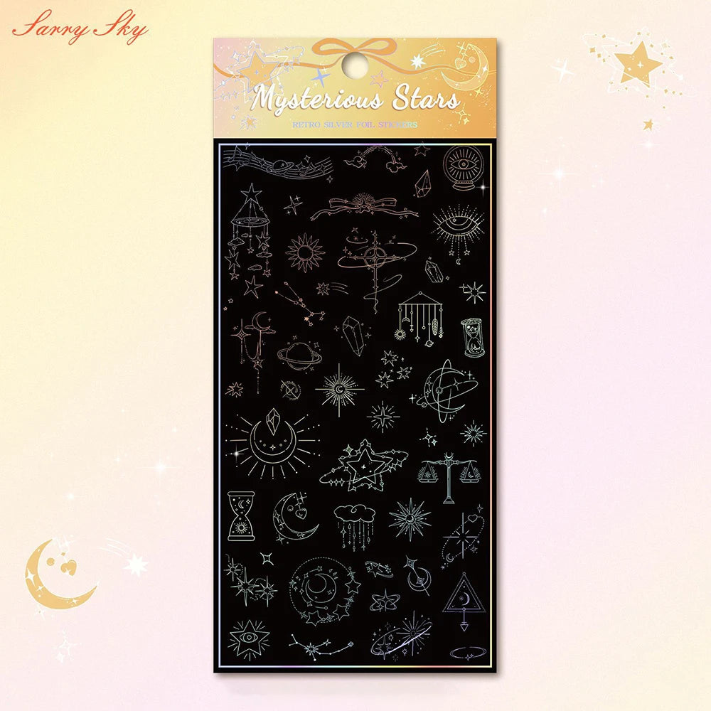 Creative Silver Stamping Colorful Stickers Retro Laser DIY Account