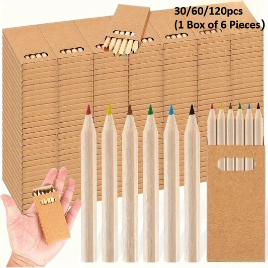 Mini Colored Pencils Set 30/60/120pcs – Portable 8.89cm Short Pencils Mini Colored Pencils Peaceful Pleasures Health and Wellness