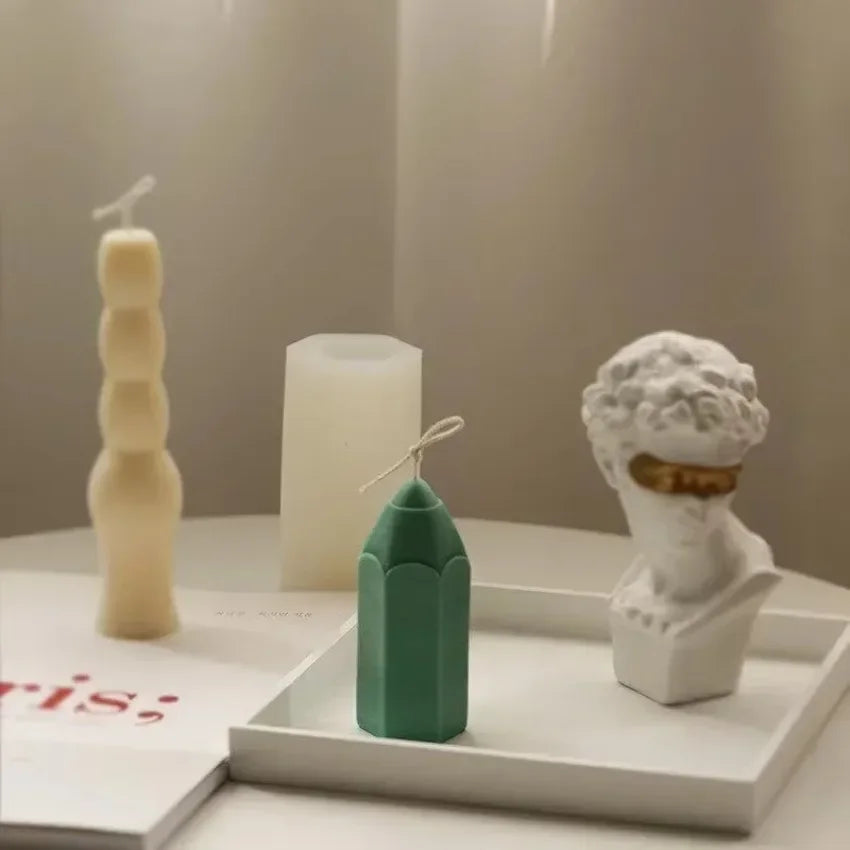 3D Pencil Shape Silicone Candle Mould DIY Cylindrical Aromatherapy