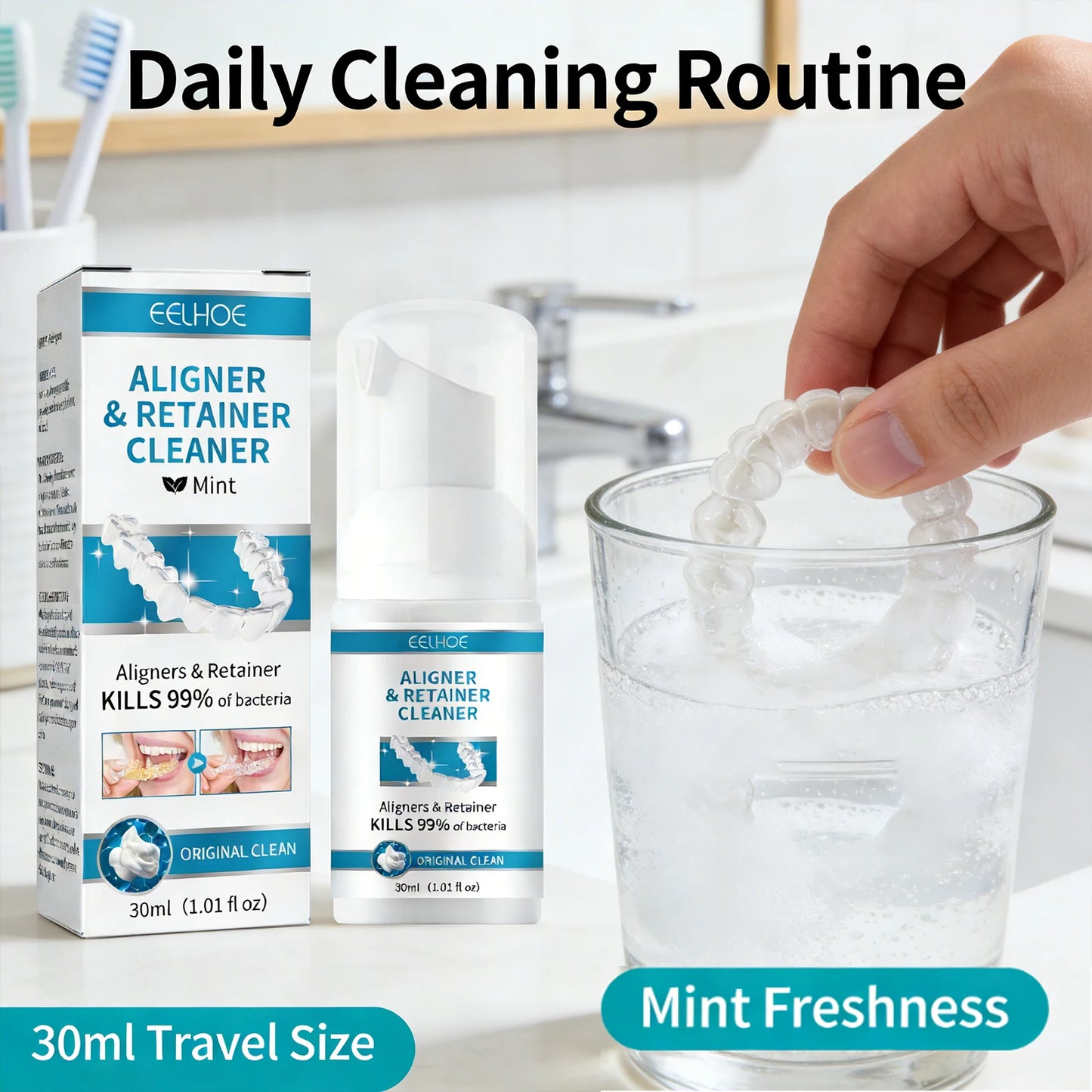 Denture Cleaner Effectively Remove Stains Eliminate Odors Reduce Bacterial Growth Fresh Mint Oral Care Whitening Denture Cleaner Peaceful Pleasures Health and Wellness