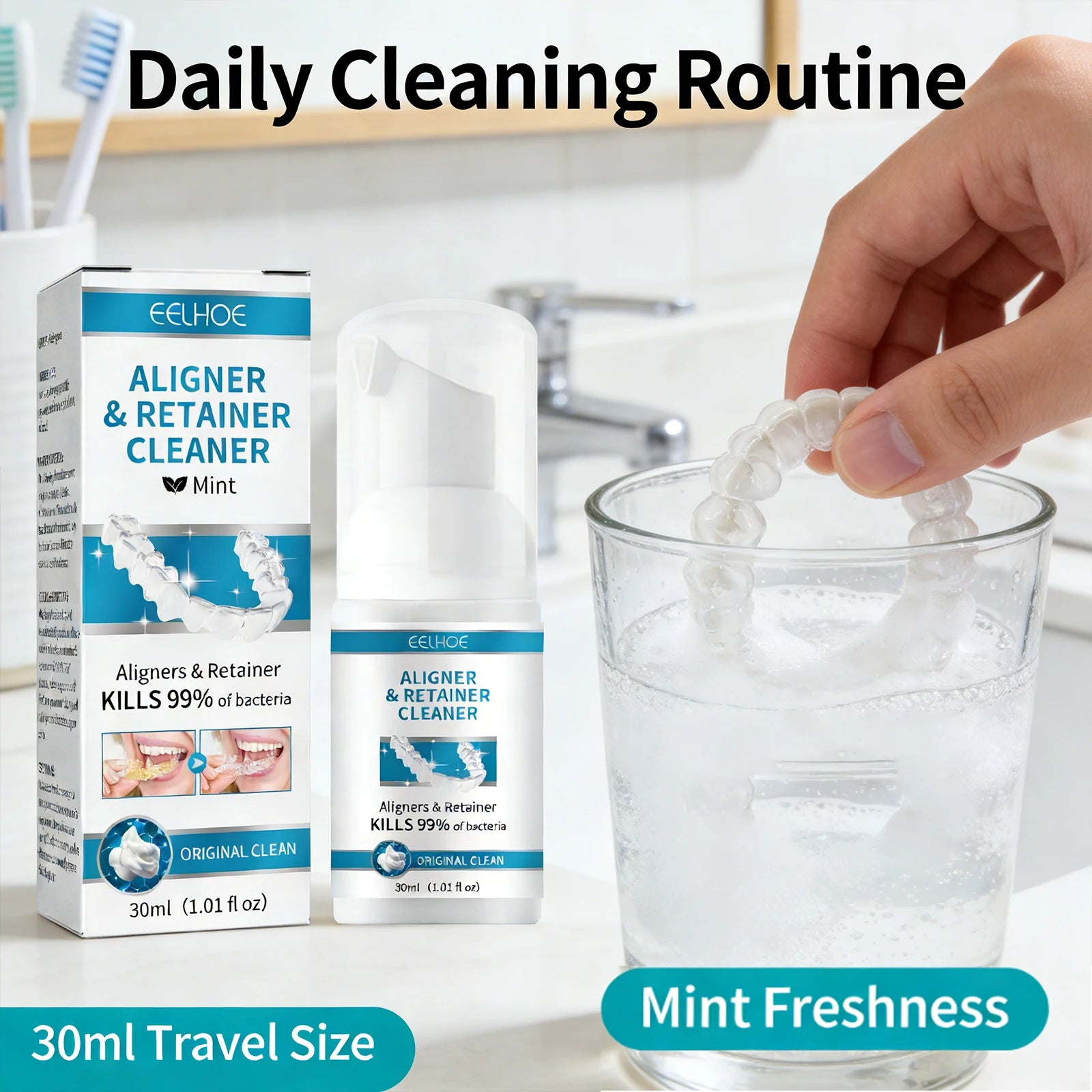 Denture Cleaner Effectively Remove Stains Eliminate Odors Reduce Bacterial Growth Fresh Mint Oral Care Whitening Denture Cleaner Peaceful Pleasures Health and Wellness