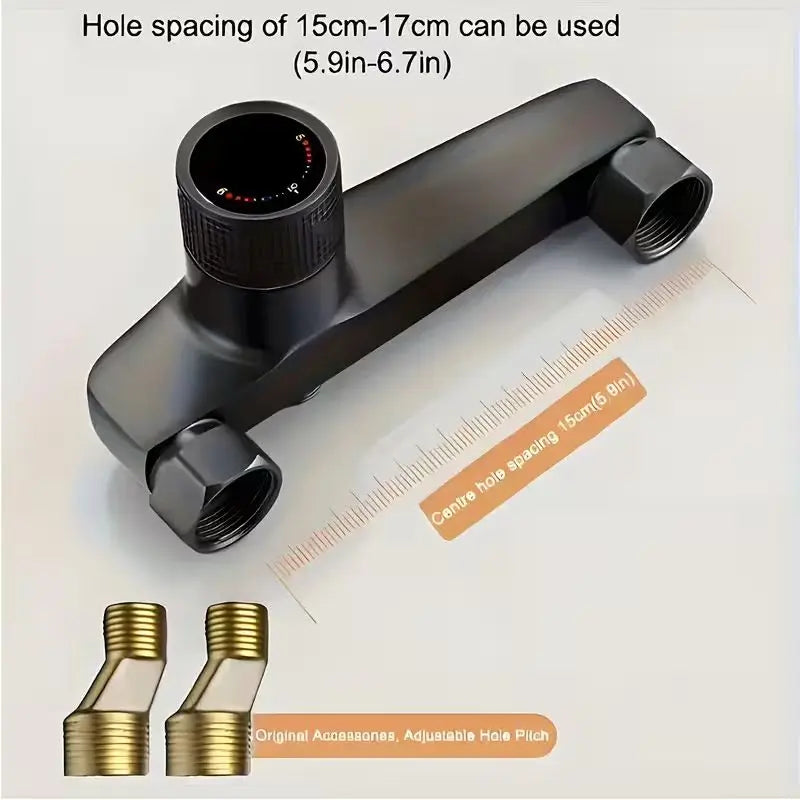 Matte Black Wall-Mounted Bathtub Shower Mixer Faucet