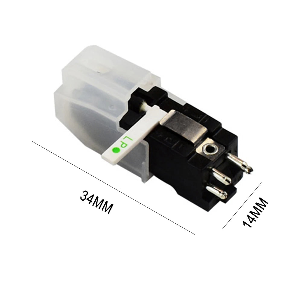 Black Turntable Cartridge Sapphire Dual Needles Stereo Pickup Head Wear-Resistant Replacement for LP 78 RPM Records Accessories Peaceful Pleasures Health and Wellness