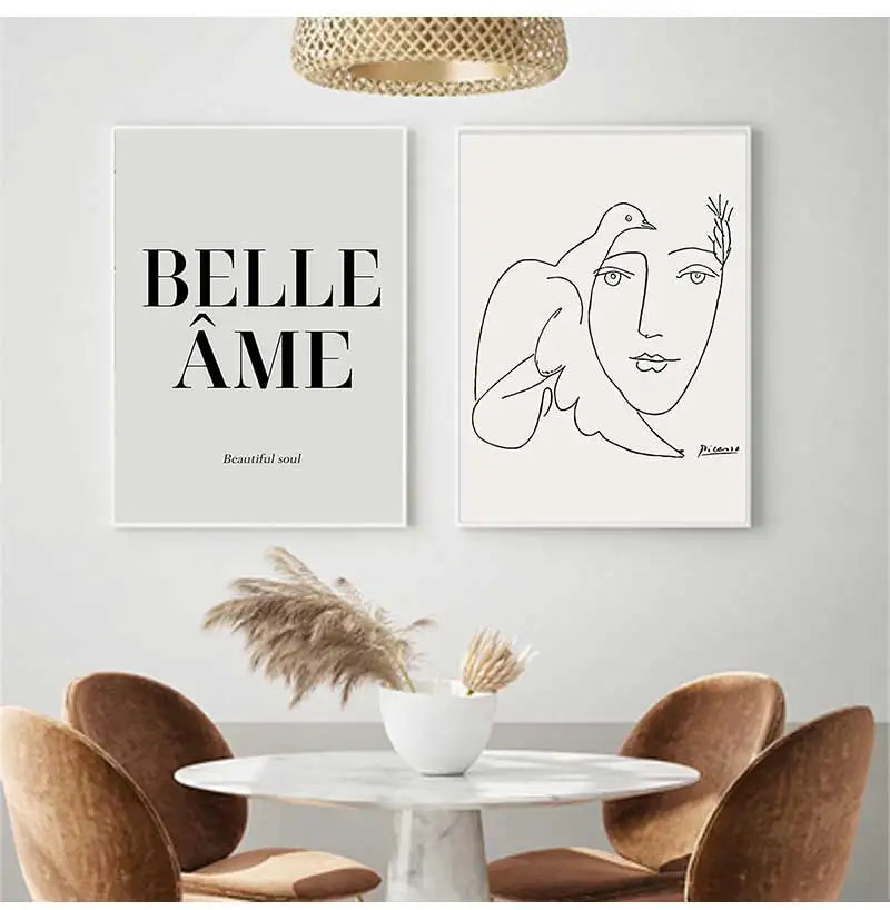 Nordic Black & White 3-Panel Canvas Wall Art | Living Room Print