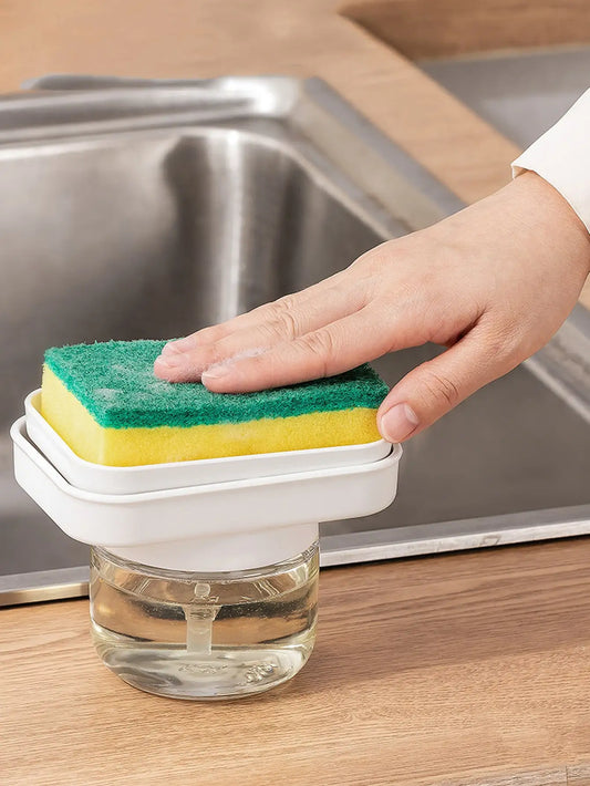 1Pcs Kitchen Press-type Dishwashing Detergent Automatic Liquid Output Bottle Removable Liquid Pressing Tool Peaceful Pleasures Health and Wellness