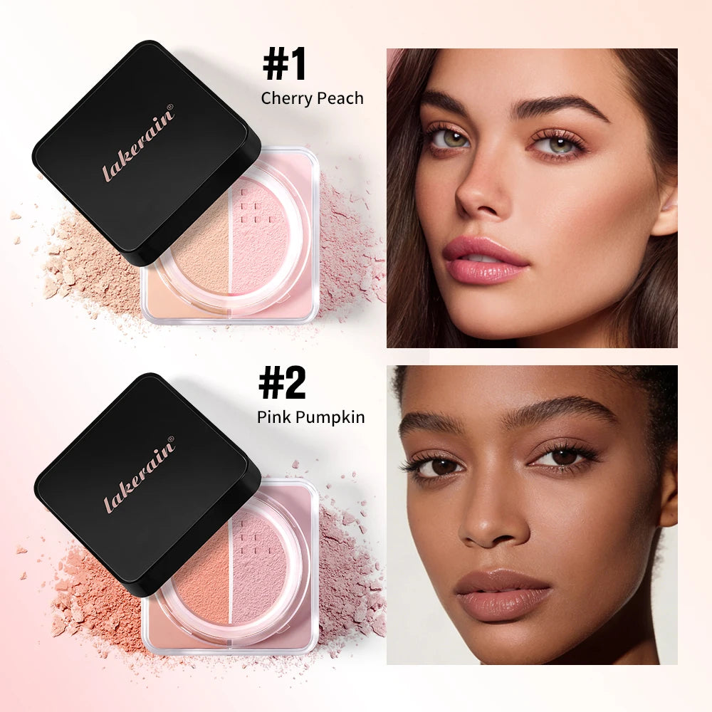 2 Tone Baking Loose Powder Smooth Matte Finish Long Lasting Wear Brightening Correction Oil Control Mild Concealer Loose Powder Peaceful Pleasures Health and Wellness