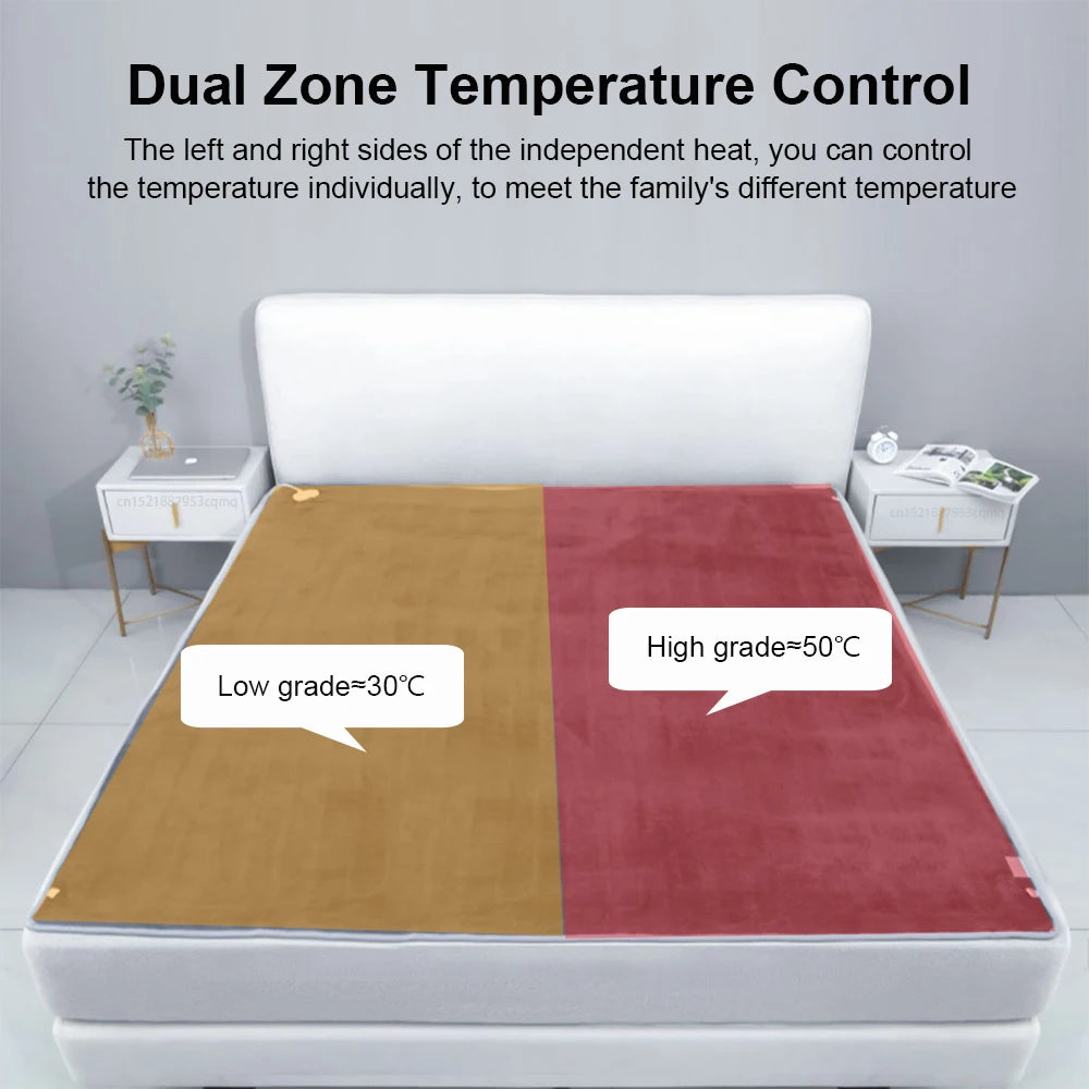 Electric Heating Blanket Automatic Thermostat Double Body Warmer Bed Mattress EU Plug 220V Electric Heated Carpets Mat Pad Peaceful Pleasures Health and Wellness