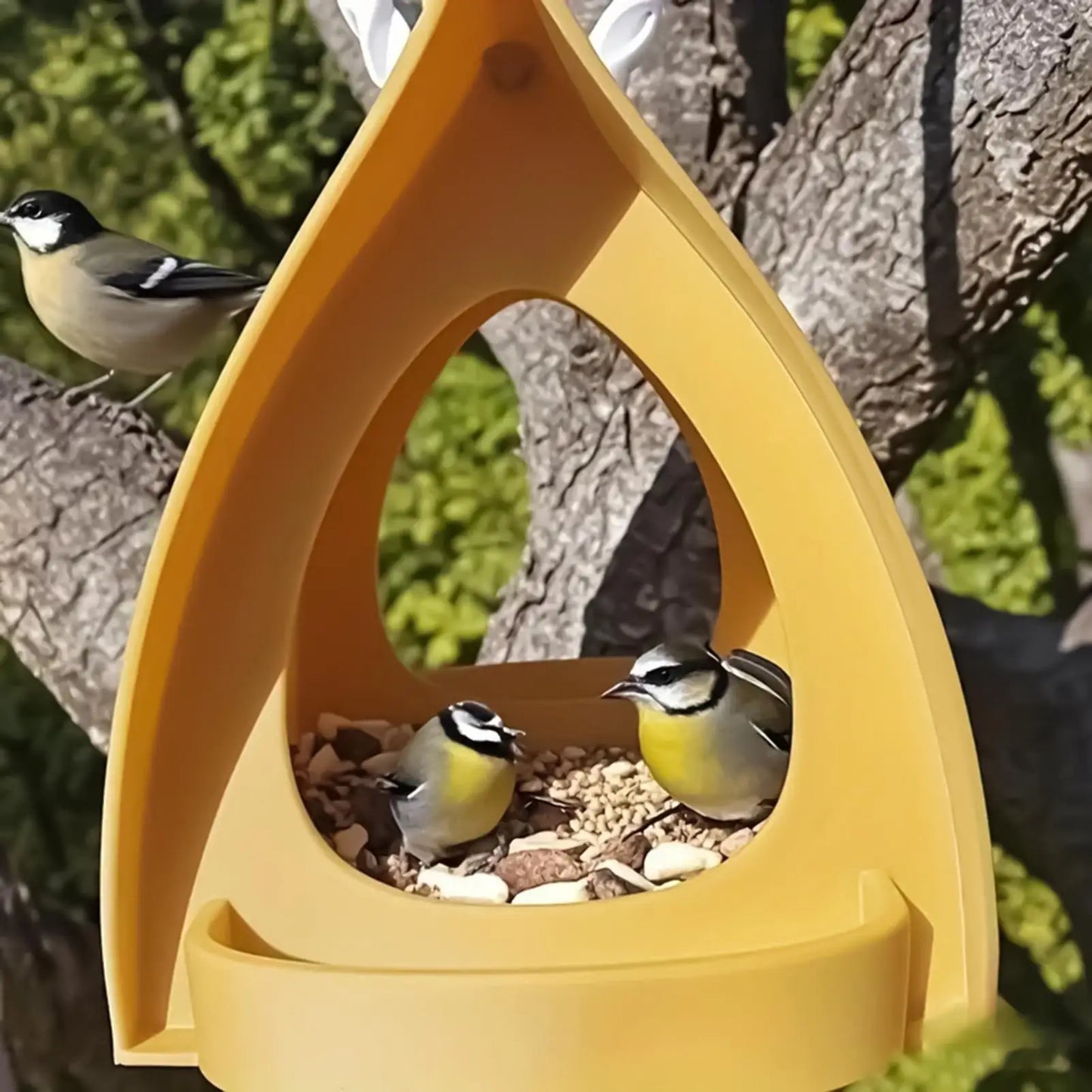 Bird Feeder Decorative Open Design Hanger Hut Shape Hangable Mounted Small Hummingbird Feeder for Outside Garden Winter Balcony Peaceful Pleasures Health and Wellness