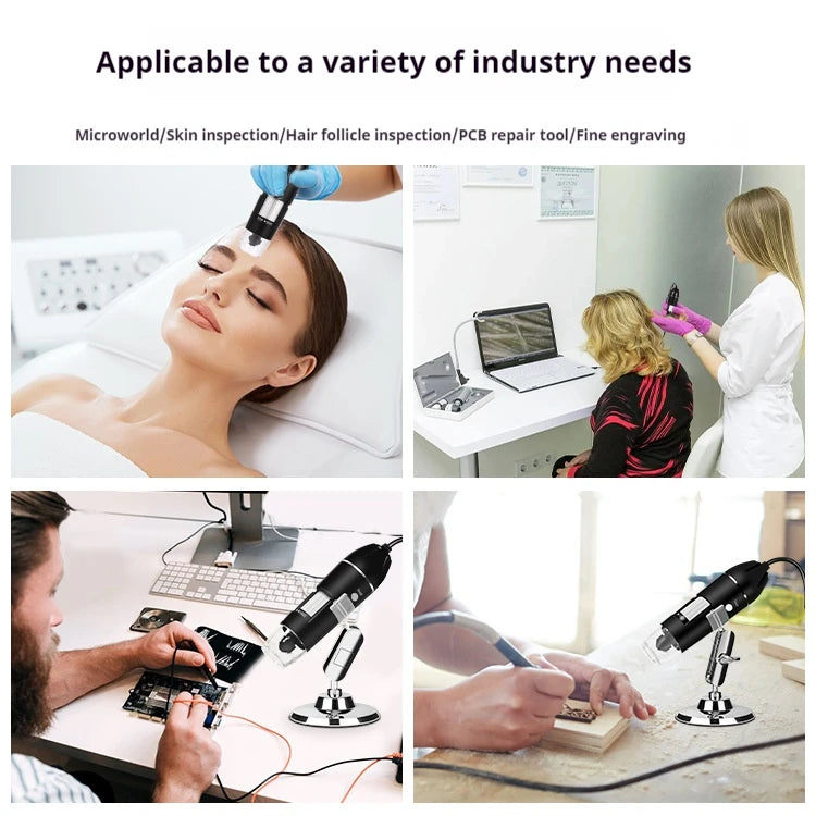 Digital Usb Microscope Three In One 1000X Electron Microscope 1600X Maintenance Magnifying Glass Peaceful Pleasures Health and Wellness