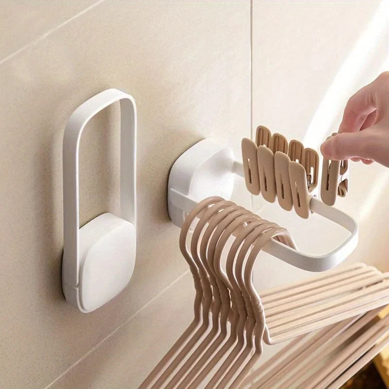 2-Pack Adjustable Wall-Mounted Hanger Storage Rack – No Drill