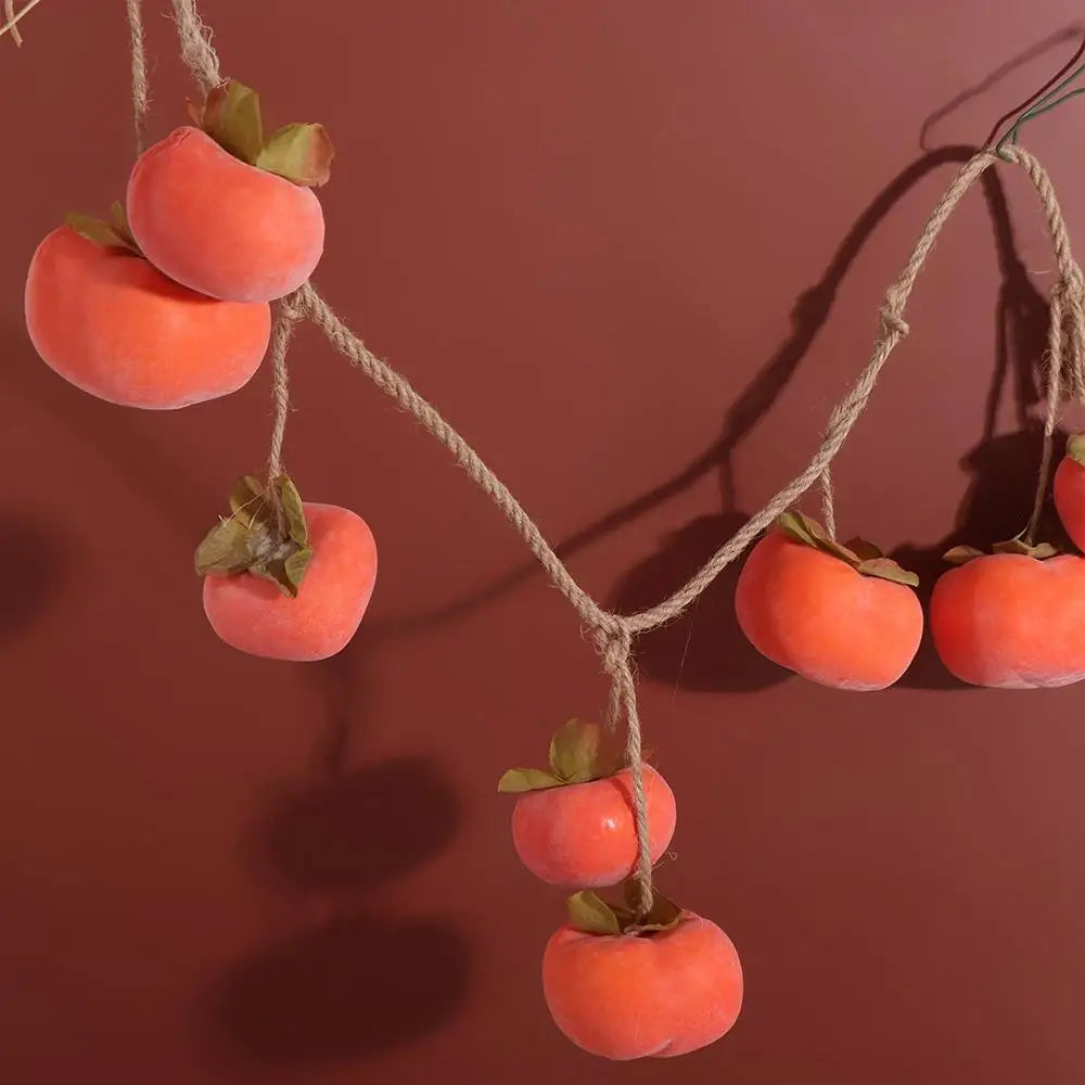 Artificial Persimmon Garland – 80cm Hanging Wall Decoration