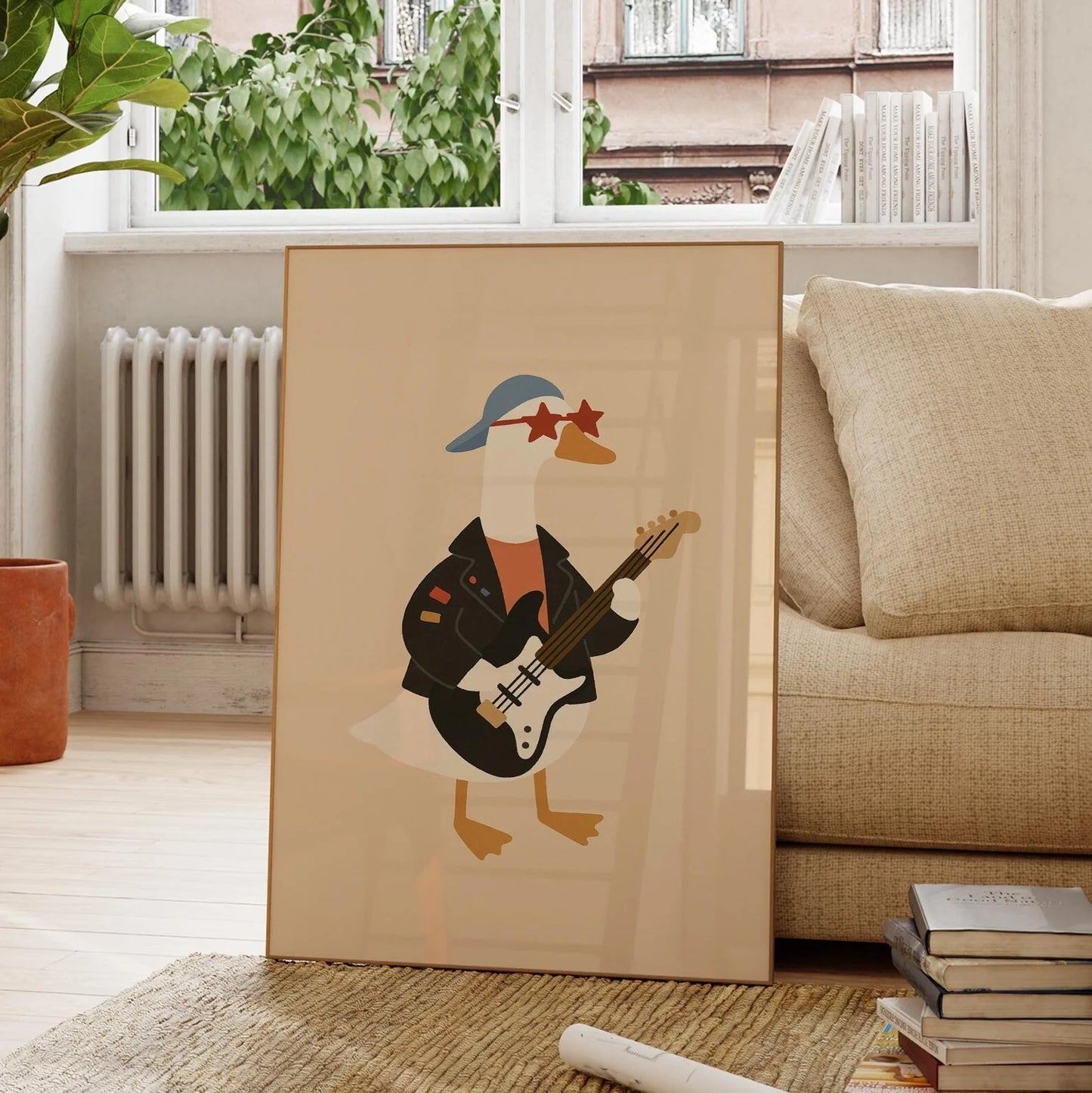 Rocker Duck Canvas Wall Art | Baby Boy Nursery Kids Room Decor
