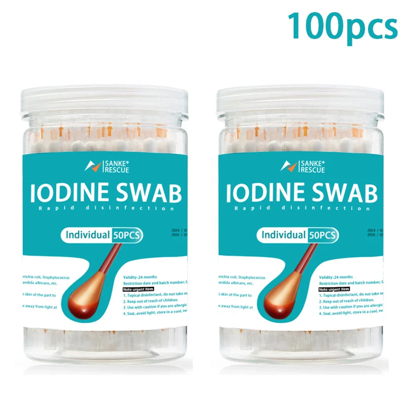 Double Cotton Family Medicine Organizer Box Portable First Aid Kit with Alcohol & Iodophor Cotton Swabs Peaceful Pleasures Health and Wellness cask X 2