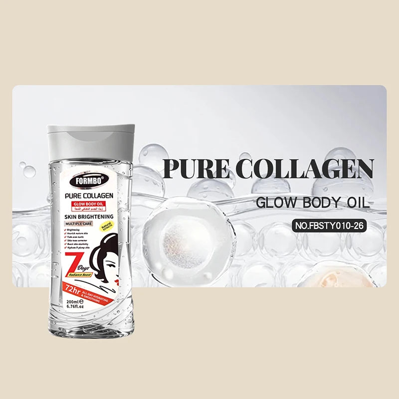 Collagen Body Oil 200ml Vitamin C Moisturizing Brightening Skin Care Oil Hydrating Nourishing For Dry Rough Skin Massage Oil Peaceful Pleasures Health and Wellness Pure Collagen