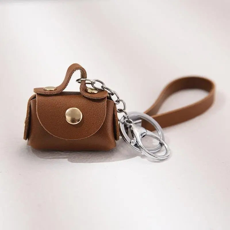 Kawaii Mini Bag Keychain | PU Leather Coin Purse Keyring Pendant