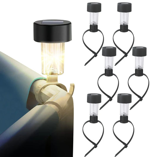 Solar Pool Fence Lights 6 Pack | IP44 Waterproof LED Decor Peaceful Pleasures Health and Wellness Australia