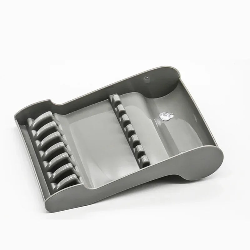 Hair Scissor Holder Organizer Placement Storage Tray for Hairdresser with Sucker, Convenient Salon Shears Stand Rack Case Peaceful Pleasures Health and Wellness grey