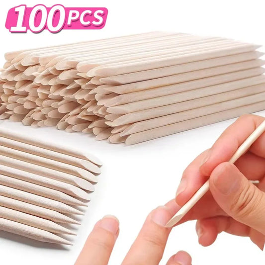2026 50/100pcs Nail Art Pusher Orange Wood Sticks Cuticle Pusher Remover Rhinestones Dotting Removal Manicure Care Tools Peaceful Pleasures Health and Wellness
