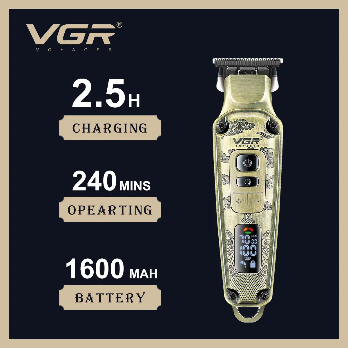VGR V-901 Cordless Hair Clipper | Professional Men's Trimmer