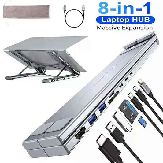 8-in-1 USB-C Laptop Stand & Docking Station | 4K HDMI Hub USB-C Docking Station Oasis Select