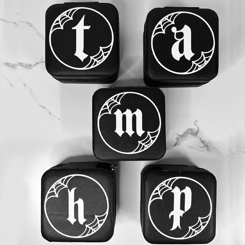 Spider Web Initial Jewelry Box | Gothic Halloween Wedding Gift Jewelry Box Peaceful Pleasures Health and Wellness Z 10x10x5cm