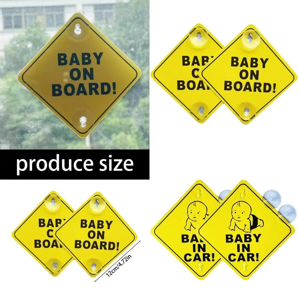 Baby on Board Car Sticker 2-Pack | High Visibility Safety Sign
