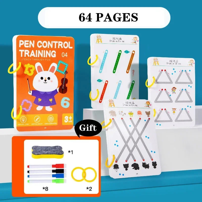 Reusable Magic Tracing Workbook Pen Eraser Book Drawing Practice