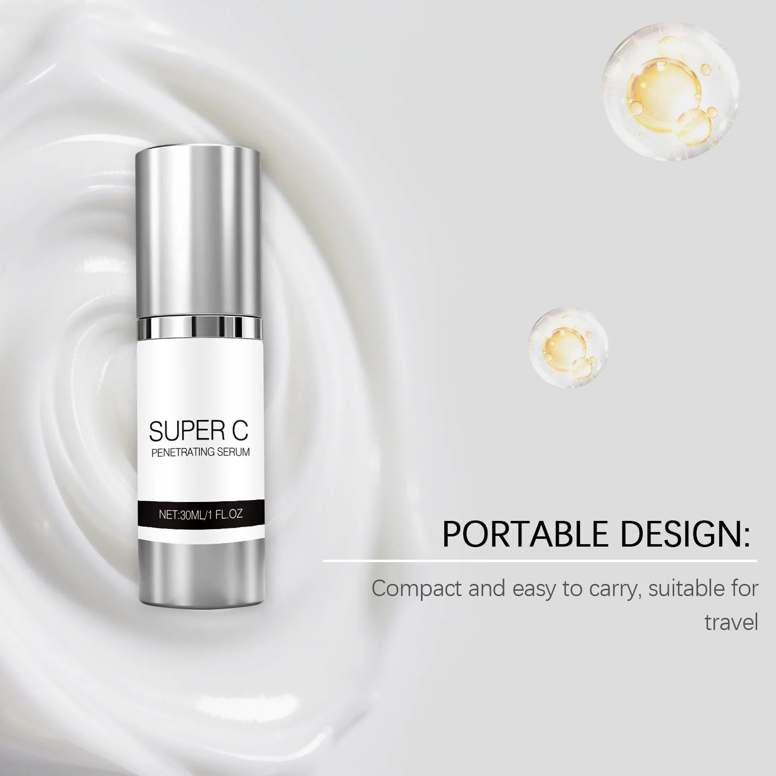 Vitamin C Facial Serum Mild Moisturize Deep Penetrating Improve Fine Line Relief Rough Strengthen Skin Barrier Skincare Essence Peaceful Pleasures Health and Wellness