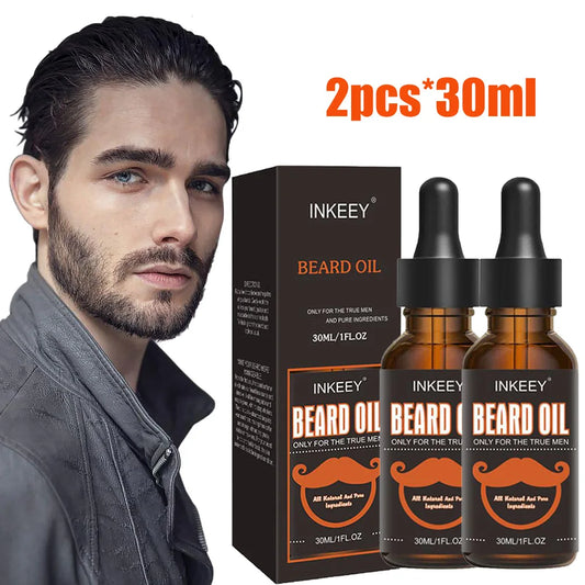 2PCS Beard Care Oil For Men Natural Organic Beard Care Fast Shine Soften Beard Strengthens Mustaches Smooth Nourishing Hair Care Peaceful Pleasures Health and Wellness Default Title