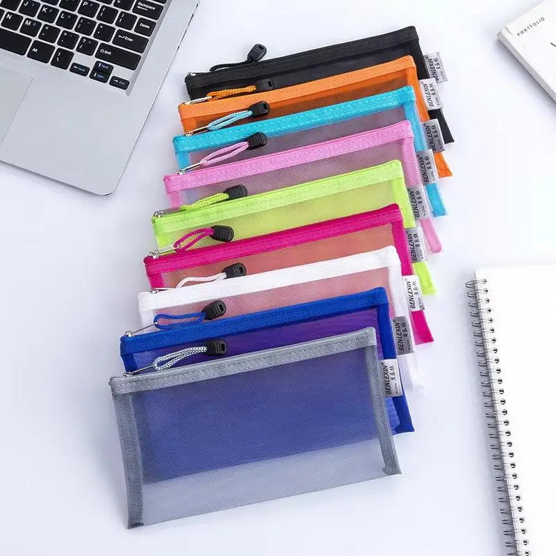 Clear Mesh Zipper Pencil Pouch | School, Office & Storage