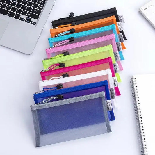 Clear Mesh Zipper Pencil Pouch | School, Office & Storage Mesh Pencil Pouch Peaceful Pleasures Health and Wellness
