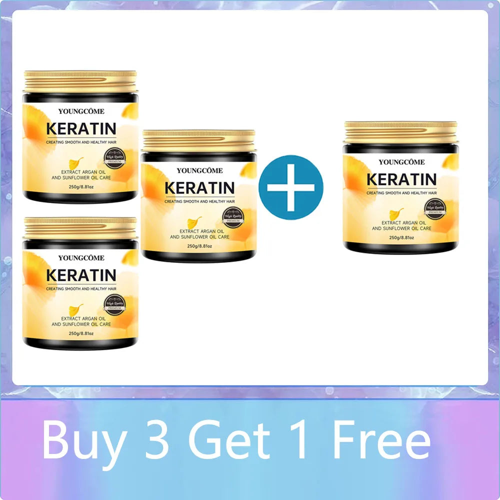 Keratin Hair Mask with Argan Oil – Sulfate-Free, 250g | YOUNGCOME