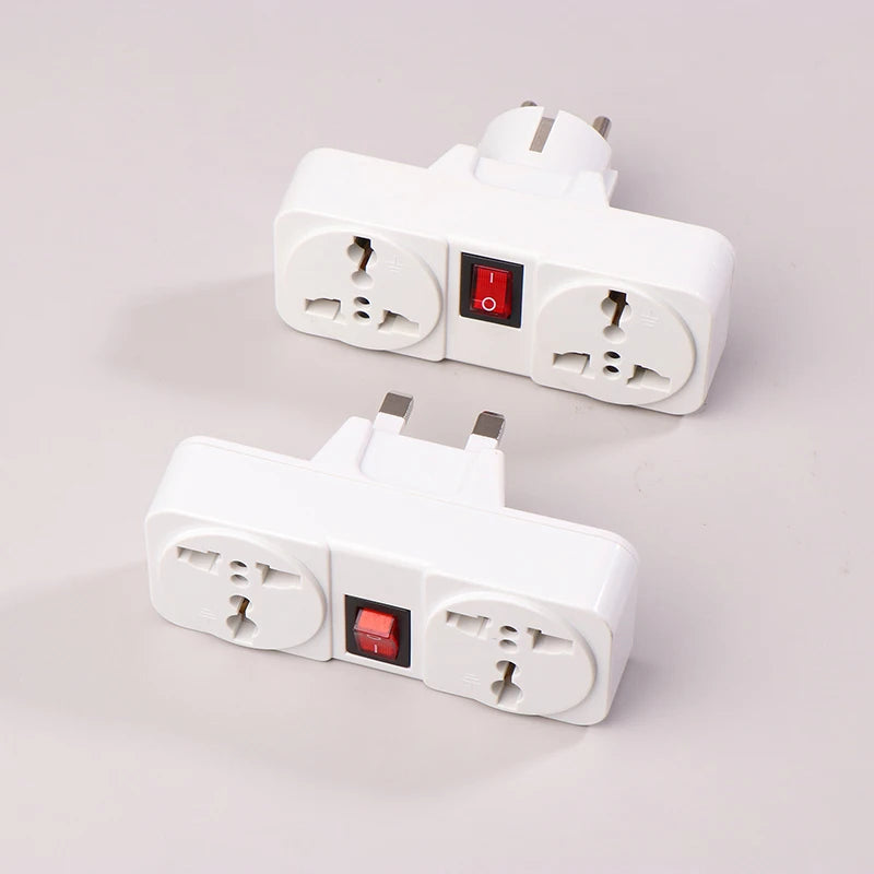 Portable Wall Power Outlet European British Plug Adapter Socket Converter With Switch Universal UK EU 10A 250V Extension Socket Peaceful Pleasures Health and Wellness
