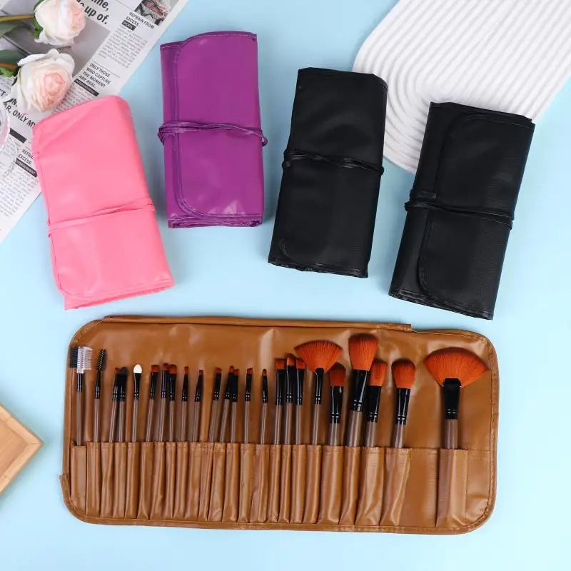 24pcs Makeup Brush Sets Professional Cosmetics Brushes Eyebrow Powder Foundation Shadows Pinceaux Make Up Tools With Storage Bag Peaceful Pleasures Health and Wellness